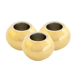 Kralen van Stainless steel Roestvrij staal (RVS) 6mm Goud