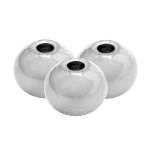 Kralen van Stainless steel Roestvrij staal (RVS) 6mm Zilver