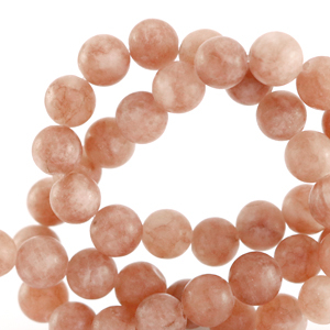 Natuursteen kralen chalcedoon en agaat 6mm mat Rose