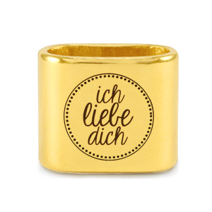 Metaal schuivers DQ "ICH LIEBE DICH" Mix & Match Goud (nikkelvrij)