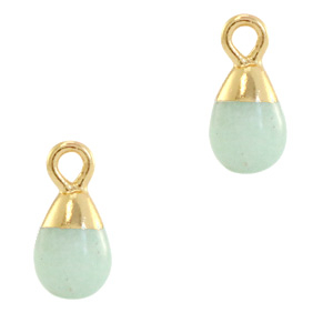 Hangers van natuursteen drop Ocean green-gold