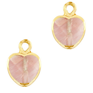 Hangers van natuursteen heart Blossom pink-gold
