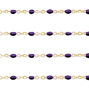 Benodigdheden van Stainless steel Roestvrij staal (RVS) jasseron 1mm Regal purple-goud