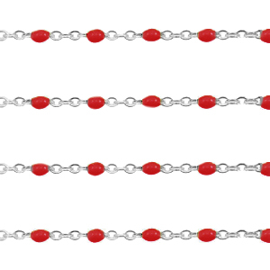 Benodigdheden van Stainless steel Roestvrij staal (RVS) jasseron 1mm Samba red-zilver