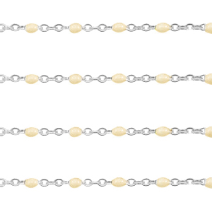 Benodigdheden van Stainless steel Roestvrij staal (RVS) jasseron 1mm Almond oil beige-zilver