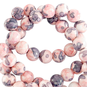 6 mm kralen natuursteen rond Light pink-blue