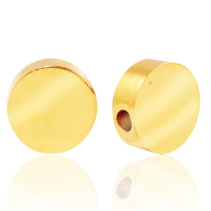 Kralen van Stainless steel Roestvrij staal (RVS) kralen rond 8mm Goud