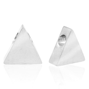 Kralen van Stainless steel Roestvrij staal (RVS) kralen triangle Zilver