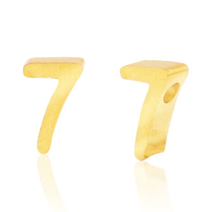 Kralen van Stainless steel Roestvrij staal (RVS) kralen cijfer 7 Goud