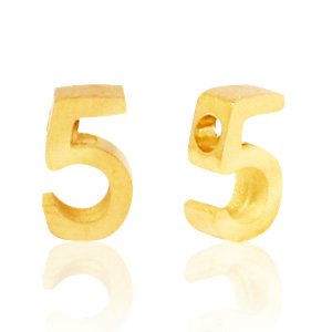 Kralen van Stainless steel Roestvrij staal (RVS) kralen cijfer 5 Goud
