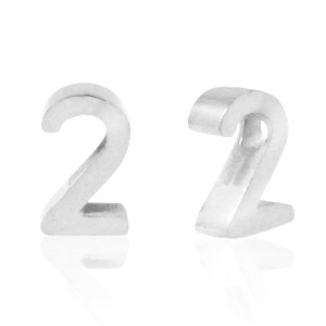 Kralen van Stainless steel Roestvrij staal (RVS) kralen cijfer 2 Zilver