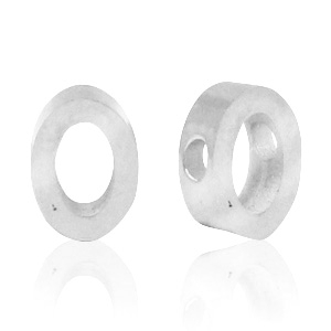 Kralen van Stainless steel Roestvrij staal (RVS) kralen letter O Zilver