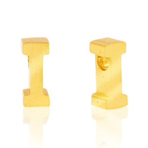 Kralen van Stainless steel Roestvrij staal (RVS) kralen letter I Goud