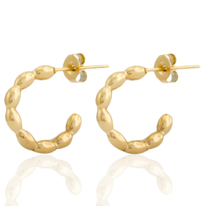 Oorbellen van Stainless steel Roestvrij staal (RVS) oorstekers creolen Goud