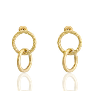 Oorbellen van Stainless steel Roestvrij staal (RVS) oorstekers ringen Goud