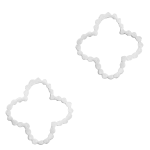 Bedels van Stainless steel Roestvrij staal (RVS) tussenstuk flower Zilver