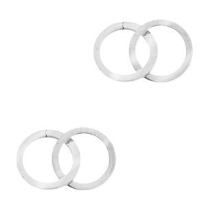 Bedels van Stainless steel Roestvrij staal (RVS) tussenstuk double circle Zilver