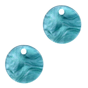 Hangers van resin rond 12mm Blue atoll