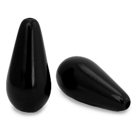 Polaris kralen druppel vorm Mosso shiny Jet black