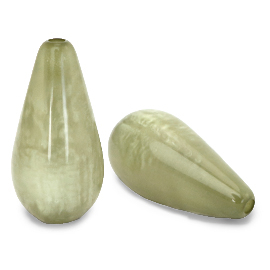 Polaris kralen druppel vorm Mosso shiny Basil green