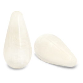 Polaris kralen druppel vorm Mosso shiny Almond oil white