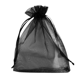 Organza sieradenzakje 13x18cm Black