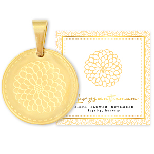 Mix & Match bedels van Stainless steel Roestvrij staal (RVS) 15mm Birth flower November-Chrysant Goud