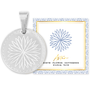 Mix & Match bedels van Stainless steel Roestvrij staal (RVS) 15mm Birth flower September-Aster Zilver