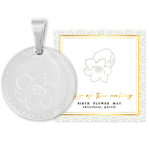 Mix & Match bedels van Stainless steel Roestvrij staal (RVS) 15mm Birth flower May-Lily of the valley Zilver