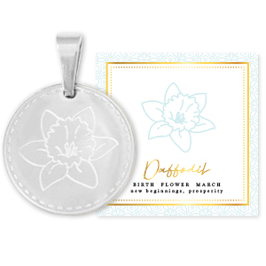 Mix & Match bedels van Stainless steel Roestvrij staal (RVS) 15mm Birth flower March-Daffodil Zilver