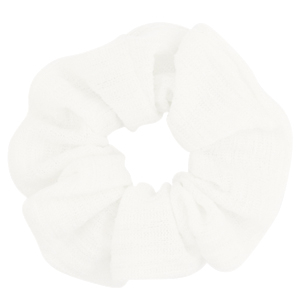 Scrunchie woven haarelastiek White