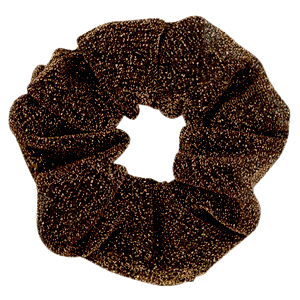 Scrunchie glitter haarelastiek Golden brown