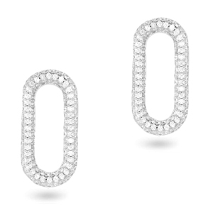 Zirkonia oval tussenstuk Silver