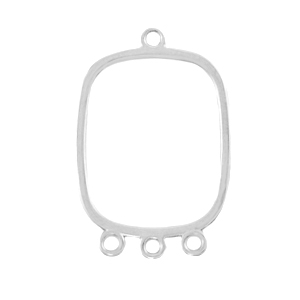 Metaal bedels DQ tussenstuk met 3 ogen Antiek zilver (nikkelvrij)