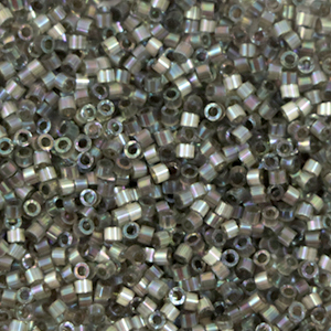 Miyuki kralen 11/0 delica's Silk inside dyed rustic gray ab DB-1872