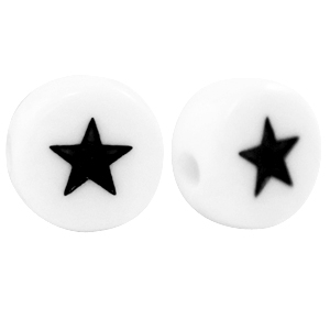 Acryl letterkralen star White-black