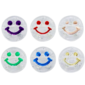 Acryl letterkralen smiley Transparent-multicolour