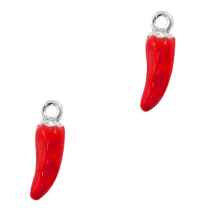 Basic quality metaal bedel pepper Zilver-rood