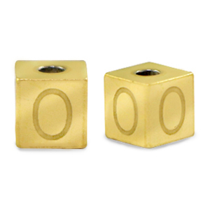 Kralen van stainless steel Roestvrij staal (RVS) letter O Goud