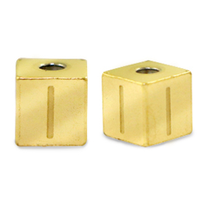 Kralen van stainless steel Roestvrij staal (RVS) letter I Goud