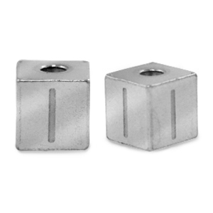 Kralen van stainless steel Roestvrij staal (RVS) letter I Zilver