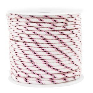 Koord Maritiem 2mm White-pink