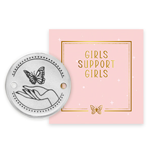 Girls Support Girls metaal bedels DQ tussenstuk Antiek zilver (nikkelvrij) 50% donatie aan Free a Girl