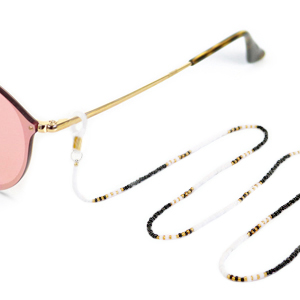 Zonnebrillen koorden van rocailles Goud-zwart-wit