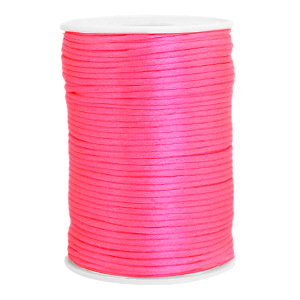 Draad van satijn 2.5mm Neon pink