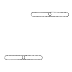 Bedels van Stainless steel Roestvrij staal (RVS) tussenstuk dubbele schakel oval Zilver