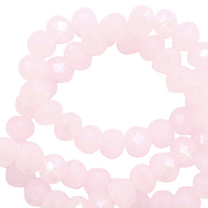 Facet kralen top quality disc 3x2mm Blush pink-pearl shine coating