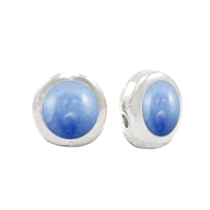 Metaal kralen DQ Pearl blue-antique silver (nikkelvrij)