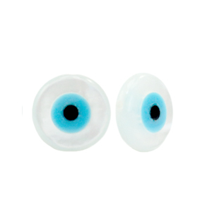 Schelp kralen disc evil eye White
