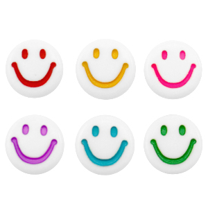 Acryl letterkralen smiley White-multicolour